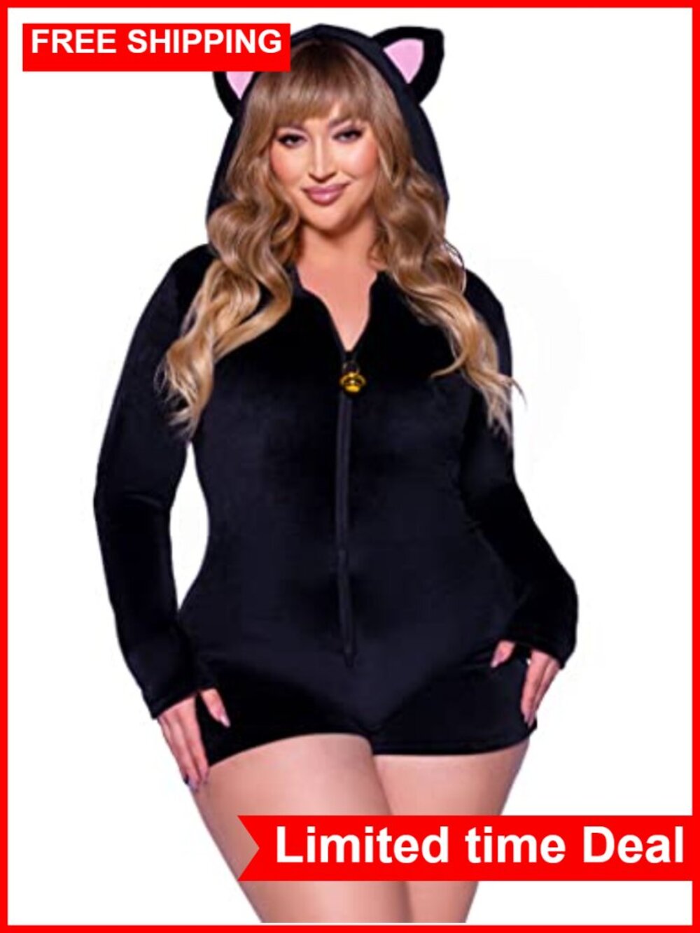 Cat Romper Costume Ultra Soft Velvet